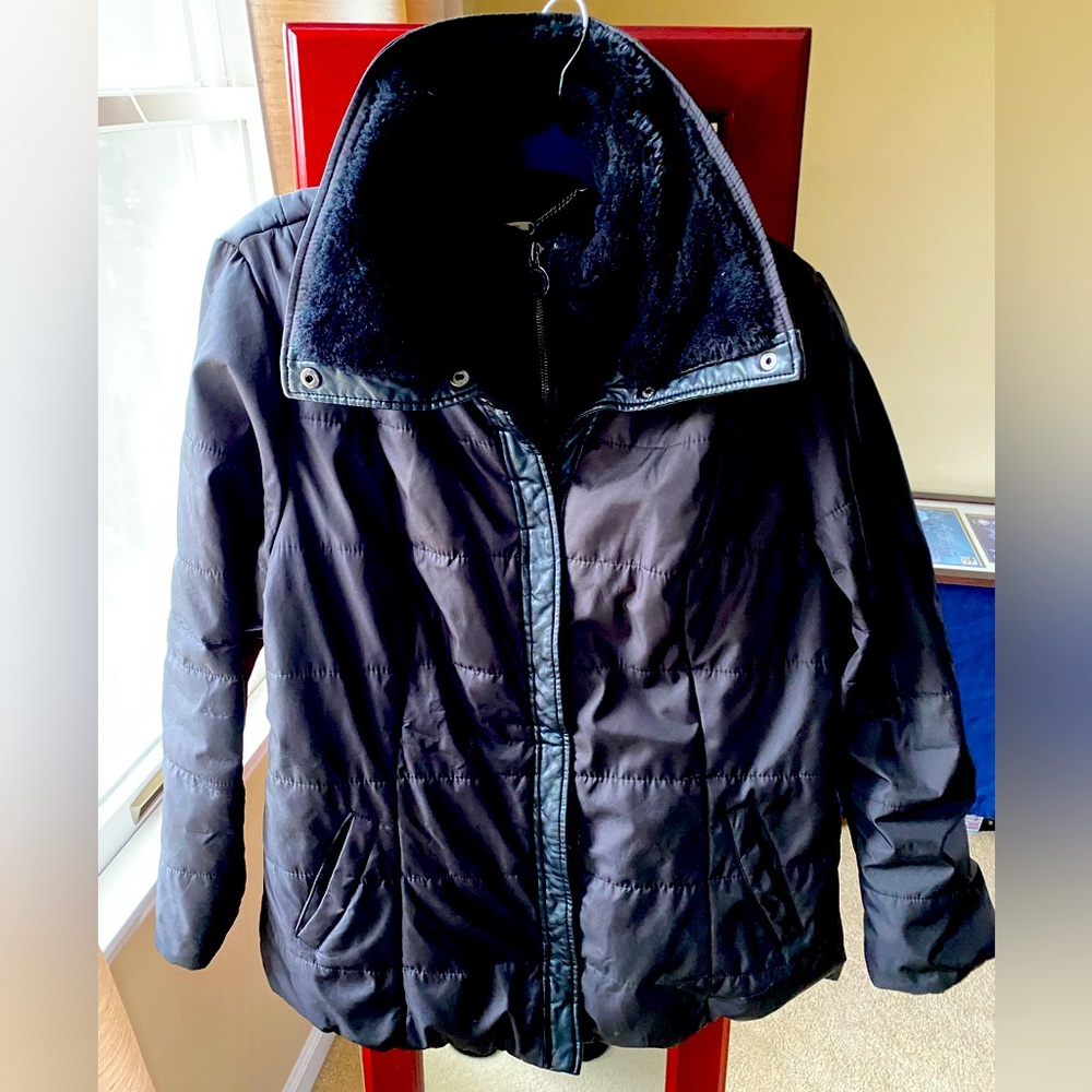 Dennis Basso Black Double Puffer Jacket